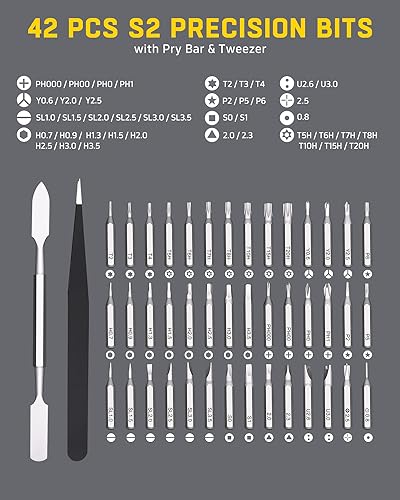 Banshu Small Screwdriver Set, 46 in 1 Mini Manual Screwdriver Set with Metal Case, S2 Precision Bits, Pocketable Magnetic Professional Repair Tool Banshu