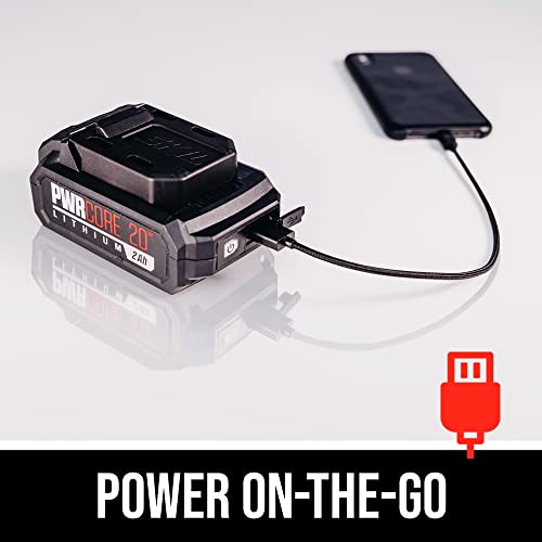 SKIL PWR CORE 20 Brushless 20V Compact Drill Driver and Impact Driver Kit Includes 2.0Ah Battery and PWR JUMP Charger - CB8437B-10 Skil