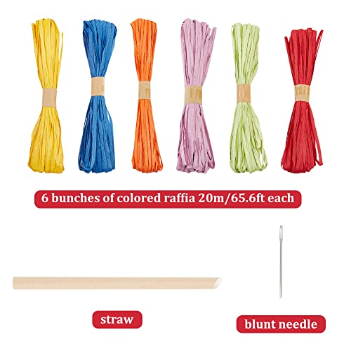 FREEBLOSS Raffia Basket Weaving Kit Introductory Weaving Kit for Beginners, Creative Raffia Basket Bowl Suitable for for Kids Arts and Crafts FREEBLOSS