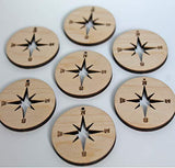 ALL SIZES BULK (12pc to 100pc) Unfinished Wood Wooden Compass Hoop Star Cutout Laser Dangle Earring Jewelry Blanks Charms Ornaments Shape Crafts Made Texan Wood Crafts