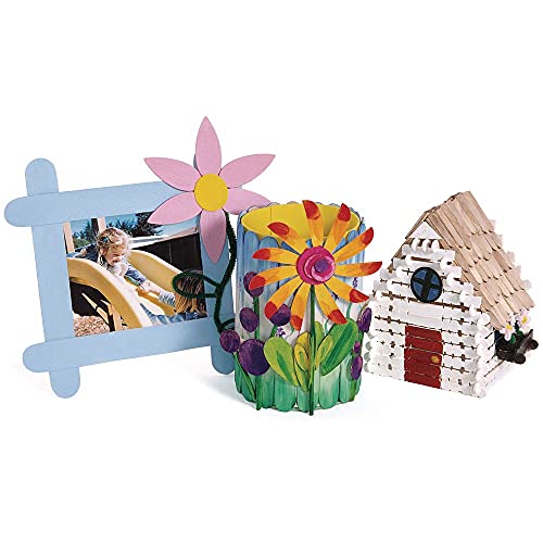 Colorations Regular Natural Wood Craft Sticks, Popsicle Sticks, 1000 Pieces, All Natural, 4 inches x 3/8 inch, Arts & Crafts, STEM, STEAM, Bulk Pack Colorations