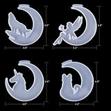 LET'S RESIN Resin Molds, Crescents Moon Molds, Epoxy Molds, Silicone Molds for Epoxy Resin, Wolf with Moon, Cat with Moon, Unicorn with Moon LET'S RESIN