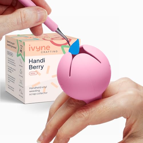 iVyne Handi Berry - Vinyl Weeding Scrap Collector, Portable Handheld Scrap Collector Ring, Weeding Tools for Vinyl Heat Transfer, HTV Crafting & iVyne
