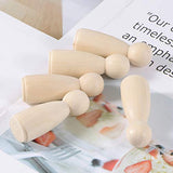 Kisangel 20pcs DIY Peg Doll Angel Wood Bodies Unfinished Wooden Peg People for Crafting People Shapes for Arts and Crafts 65mm Kisangel