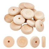 OLYCRAFT 16pcs Wood Craft Wheels 1.9 Inch Unfinished Wooden Wheels Classic Axle Hole Natural Wooden Crafts Small Car Accessories for Arts & Crafts, OLYCRAFT
