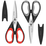 iBayam Kitchen Scissors All Purpose Heavy Duty Meat Poultry Shears, Dishwasher Safe Food Cooking Scissors Stainless Steel Utility Scissors, 2-Pack iBayam