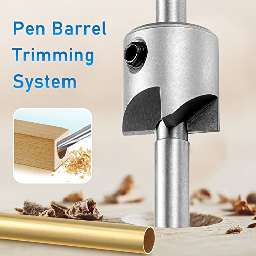 Tondiamo Pen Making Kit Pen Turning Mandrel and Pen Barrel Trimming Set Wood Turning Mandrel #2 Morse Taper Shank with 7mm Drill Bit Mill Cutter Head - WoodArtSupply