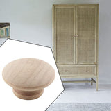 Murtenze 10 Pack 1-1/2 Inch Wood Knobs Unfinished Round Mushroom Shape Wooden Cabinet Pulls Handles Drawer Knobs Dresser Knobs for Drawer Dresser Murtenze