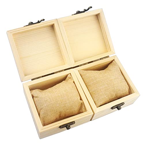 LONMAIX 2Pcs/PACK Unfinished Wood Box Gift Wooden Box for your Gift Jewelry Watch (Wooden Box-2PCS/PACK)