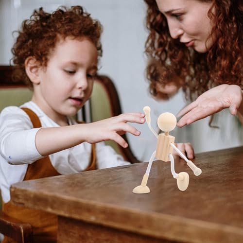 ARTIBETTER Wooden Peg Dolls Unfinished Doll Bodies Paintable Wood Peg Bodies Figures for DIY Arts Crafts Party Favor Gifts 3PCS ARTIBETTER