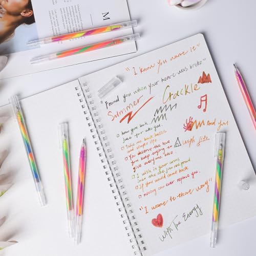 LIULIUCAI 12 Pack Mixing of 3 Colors Rainbow Gel Pens Color Changing Ballpoint Pen Glitter Pen Set for Adults Coloring Books Drawing Doodling LIULIUCAI