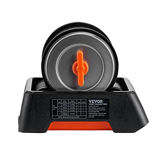 VEVOR Direct Drive Rock Tumbler Kit, 4-Speed/9-Day Timer, Professional Rock Polisher with Rough Gemstones/Grits/Jewelry Fastenings, Stone Polishing VEVOR