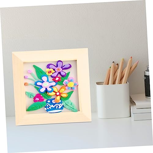 KALLORY 6pcs Clay Picture Frame Photo Frame Wall Mounting Picture Frame Blank Photo Frame Photo Sleeve Unfinished Clay Painting Frame Painting Clay KALLORY