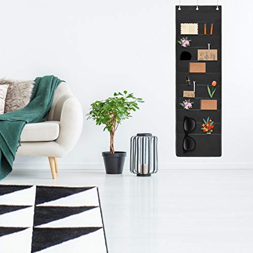 HAOHAN 10 Pockets Over Door Hanging Wall File Organizer, Oxford Cloth Storage Pocket Chart for Magazines, Pens, File Folders in Office and School HAOHAN