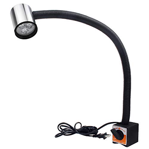 Led Magnetic Machine Work Light IP65 Water Proof Flexible Gooseneck lamp 900 Lumens 120 Volt for Lathe Milling Drill Press Industrial Lighting - WoodArtSupply