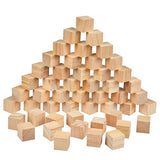 BUYGOO 50Pcs 1.5 inch Wooden Cubes Unfinished Wood Blocks for Wood Crafts, Wooden Cubes, Wood Square Blocks for Crafts and DIY Décor, and DIY BUYGOO