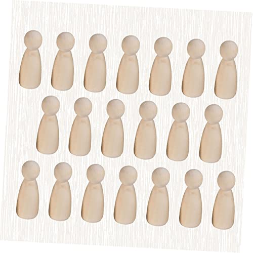 20pcs Wood People for Crafts DIY Painting Dolls Nativity Toys for Kids Family peg Unfinished Wood Ornaments Puppets for Kids Dolls for DIY peg Dolls SEWOART