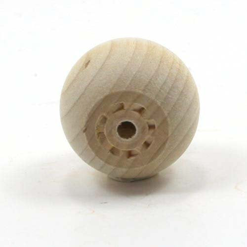 Mylittlewoodshop - Pkg of 6 - Ball with Flat Bottom - 1 inch in Diameter with 9/16 inch Flat Unfinished Wood(WW-KBB100-6) Unique Wood Shapes