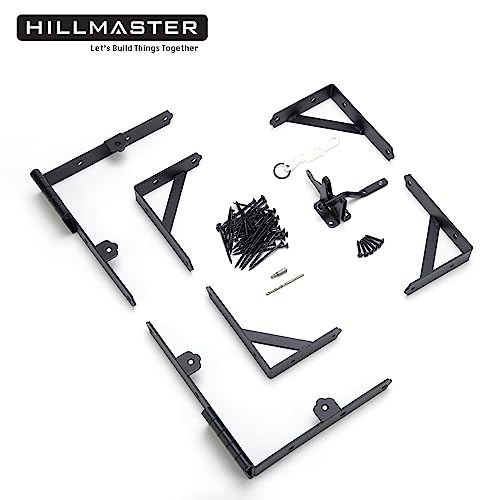 HILLMASTER 2 Set Anti Sag Gate Frame Kit Gate Corner Brace Bracket Heavy Duty Adjustable Gate Hardware with Gate Latch for Wooden Fences,Driveway