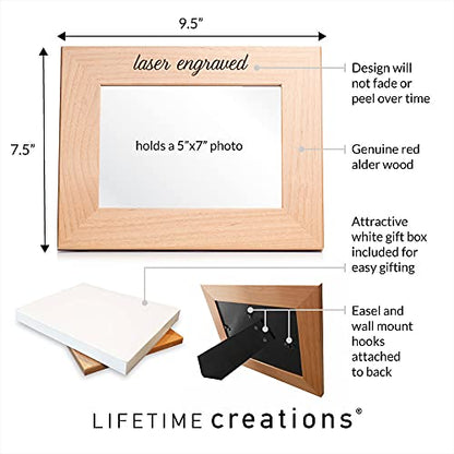 Lifetime Creations Create Your Own Personalized Picture Frame: Engraved Custom Wood Photo Frame, Customizable Gift for Wedding, Anniversary, Add Your