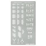 Aleks Melnyk No.421 Metal Stencil, Elder Futhark and Ogham Runes, Ancient Alphabet, Sigil Magic Alphabet Stencil 1 PC, Letter Template for Wood Aleks Melnyk