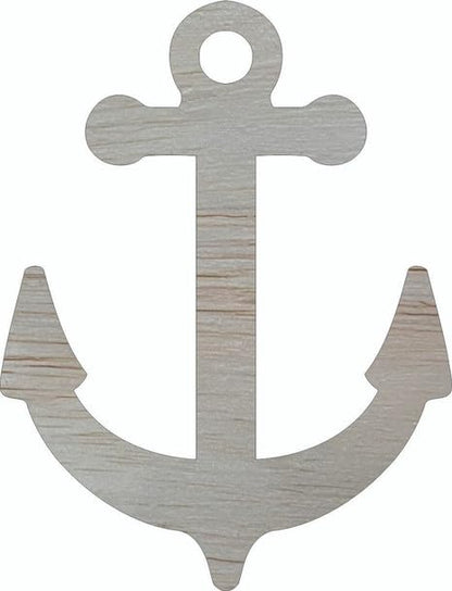 Unfinished Wood Anchor 20" Shape, Paintable Nautical Wall Craft