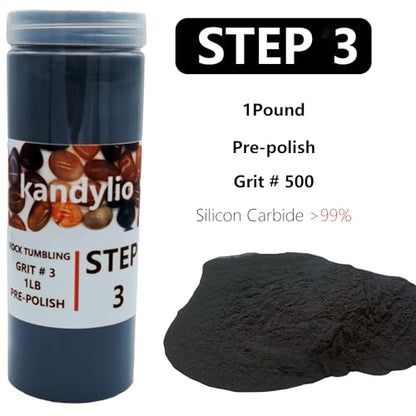 Kandylio Rock Tumbler Grit Kit 4 Lbs. 4-Steps Rock Tumbling Grit and Polish Refill,Polish Up to 30 lbs. of Rocks, Rock Polishing Grit Media for Any - WoodArtSupply