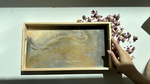 Food Trays for Party Buffet - Montessori Wooden Trays for Serving & Catering - Wooden Serving Tray with Handles - Five Piece Nested Breakfast Tray - Hammont