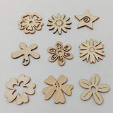 Healifty 50pcs Unfinished Wood Cutouts Assorted Flowers Shapes Wood Slices for DIY Craft Wedding Birthday Table Scatter Confetti Healifty