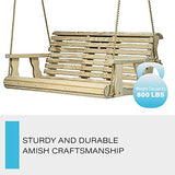 Porchgate Amish Heavy Duty 800 Lb Rollback Console Treated Porch Swing with Hanging Ropes (Unfinished) Porchgate