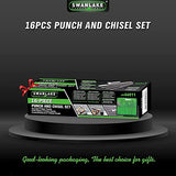 SWANLAKE Punch and Chisel Set, Including Taper Punch, Cold Chisels, Pin Punch, Center Punch (16pcs) SWANLAKE GARDEN TOOLS