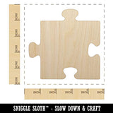Puzzle Piece Solid Unfinished Wood Shape Piece Cutout for DIY Craft Projects - 1/4 Inch Thick - 4.70 Inch Size Sniggle Sloth