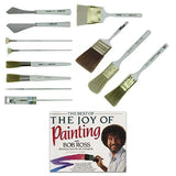 Bob Ross Landscape Brush Set Oil Based Paint Tools and The Best of Joy of Painting Book, 13 Pieces Bob Ross