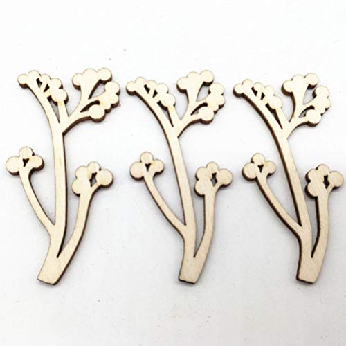 Amosfun 30pcs Laser Cut Wood Embellishment Hollow Out Wooden Rose Flower Shape Wood Discs Unfinished Wood Cutout for Arts Crafts DIY Decoration Amosfun