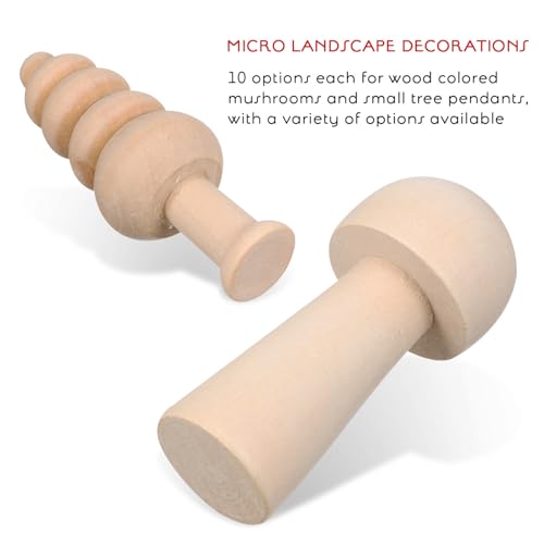 Toddmomy 20pcs Unfinished Wooden Mushroom Unfinished Wood Trees Mini Wood Tree Natural Wooden Mushrooms for Arts DIY Projects Ornaments Toddmomy