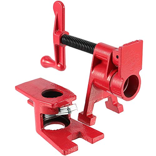 ZEONHAK 4 Pack 3/4 Inches Pipe Clamp, Wood Gluing Pipe Clamp Set, Heavy Duty Woodworking Cast Iron Clamp for Metalworking, Woodworking and Frame ZEONHAK