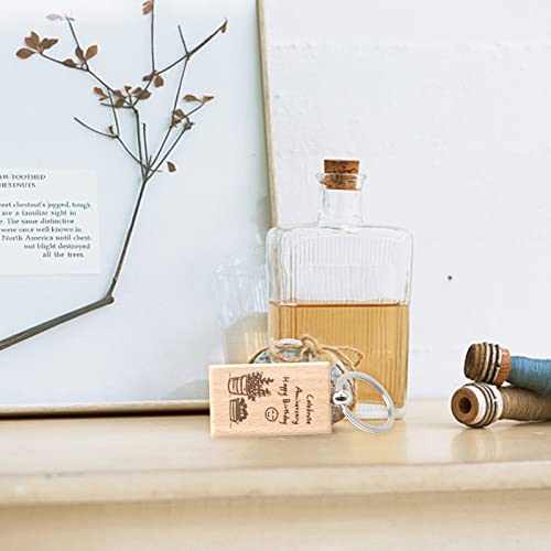 20 Pieces Blank Wooden Key Chain, Rectangle Wood Blanks for Key Chains, Wood Engraving Blanks for DIY Gift Crafts fuceury