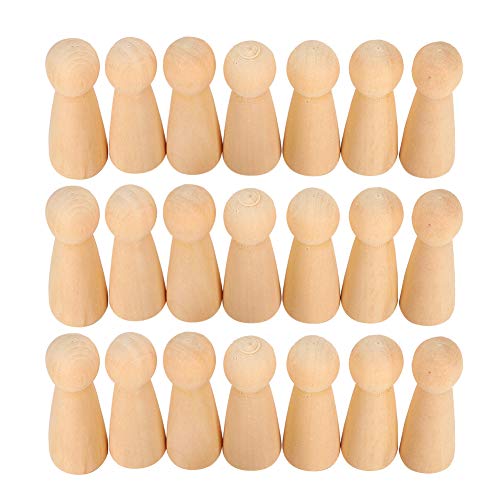 20Pcs Unfinished Wooden Peg Dolls Wooden People Figures to Hand Paint DIY Wood Peg Dolls Kit for DIY Crafts Toy Kids Art Craft Painting - WoodArtSupply