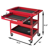 GSTANDARD Rolling Tool Cart with Drawer: 3 Layer Tool Oragnizer with Foam Pad and Heavy Duty Utility Cart with Four Swivel Casters Torin