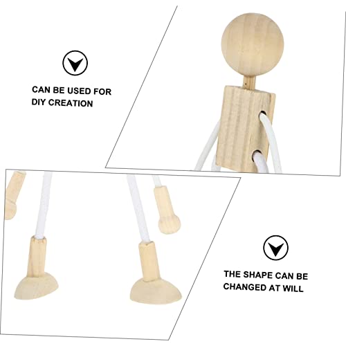 Kisangel 5pcs Cartoon Toy White Embryo Dolls Unfinished Wood Crafts Unfinished Wood Peg Dolls Unfinished Peg Doll Wood Dolls Blank Wood Toys Kisangel