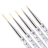 Gembityful Nail Dotting Tools 10 Pcs Kit 5 pcs Double-end Nail Dotting tools and 5 Pcs Nail Liner Brushes GEMBITYFUL