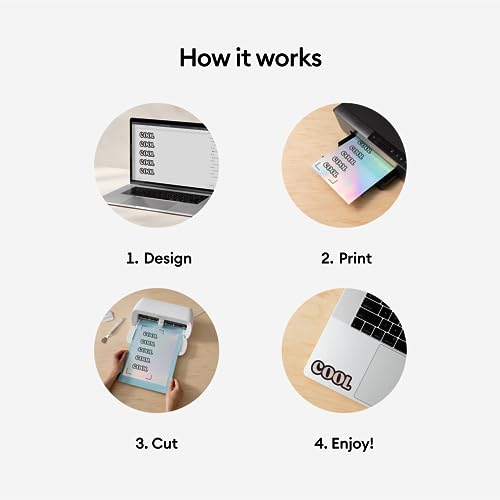 Cricut Printable Vinyl 10 Count, Printable Vinyl for Letter Stickers, Labels & Decor, Vinyl Paper for Inkjet Printer, Compatible with Cricut Maker, Cricut