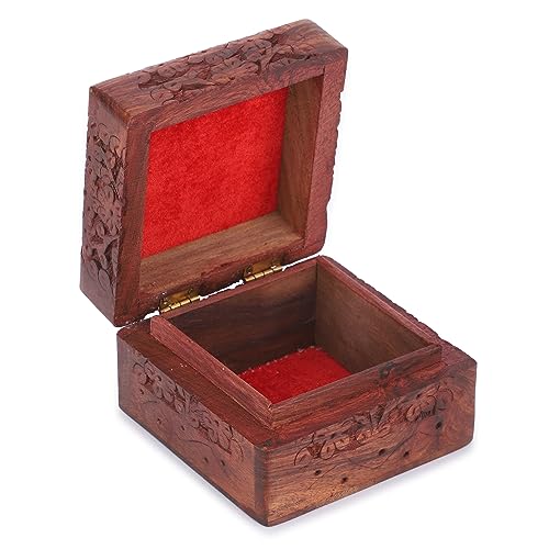 Ajuny Wooden Hand Carved Keepsake Box Jewellery Armoire Chest Organiser Perfect Unique Gifts Ideas For Women