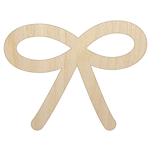Cute Bow Ribbon Unfinished Wood Shape Piece Cutout for DIY Craft Projects - 1/4 Inch Thick - 4.70 Inch Size Sniggle Sloth