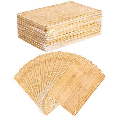 12 Pack Bulk Plain Bamboo Cutting Board Set 12 x 8 Inch Kitchen Chopping Boards Rectangular Blank Cutting Board Wood Crafts Serving Board for DIY
