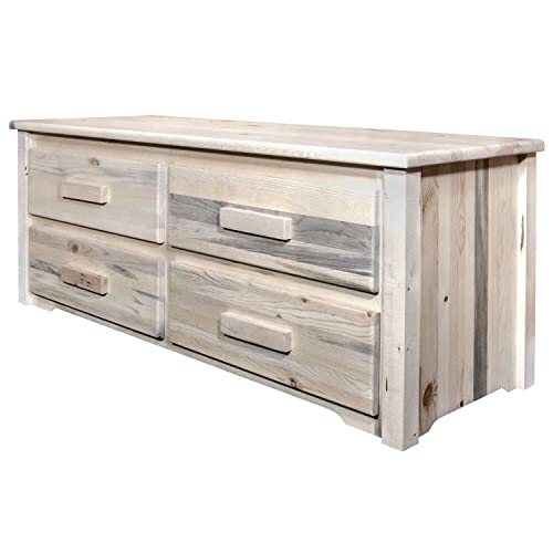 Montana Woodworks Sitting Chest - 4 Drawer Unfinished - WoodArtSupply