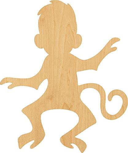 3 Pcs Monkey Supply 3" Wooden Shape Ornaments Unique Unpainted Smooth Surface Unfinished Laser Cutout Wood Sheets Boards for Crafts 1/8 Inch Thick WoodArtSupply