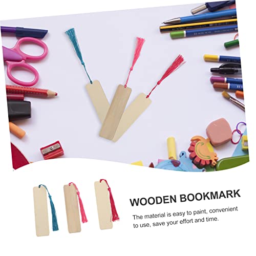 FUNOMOCYA 1 Set Wooden Bookmark Unfinished Blank Bookmark Unfinished Wooden Book Markers DIY Wood Blank Bookmark DIY Bookmark Crafts Wooden Craft FUNOMOCYA