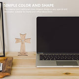 20 Pcs Cross Decor Wooden Crafts Cross Shaped Ornaments Tabletop Decor Cross Art Sign for Home Decor Gift SEWACC