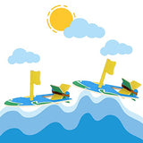 Deekin 48 Packs DIY Wood Sailboat Craft Wooden Boat Toy Rubber Band Paddle Model Boat Kits to Build and Paint for DIY Craft Gift School Projects Deekin